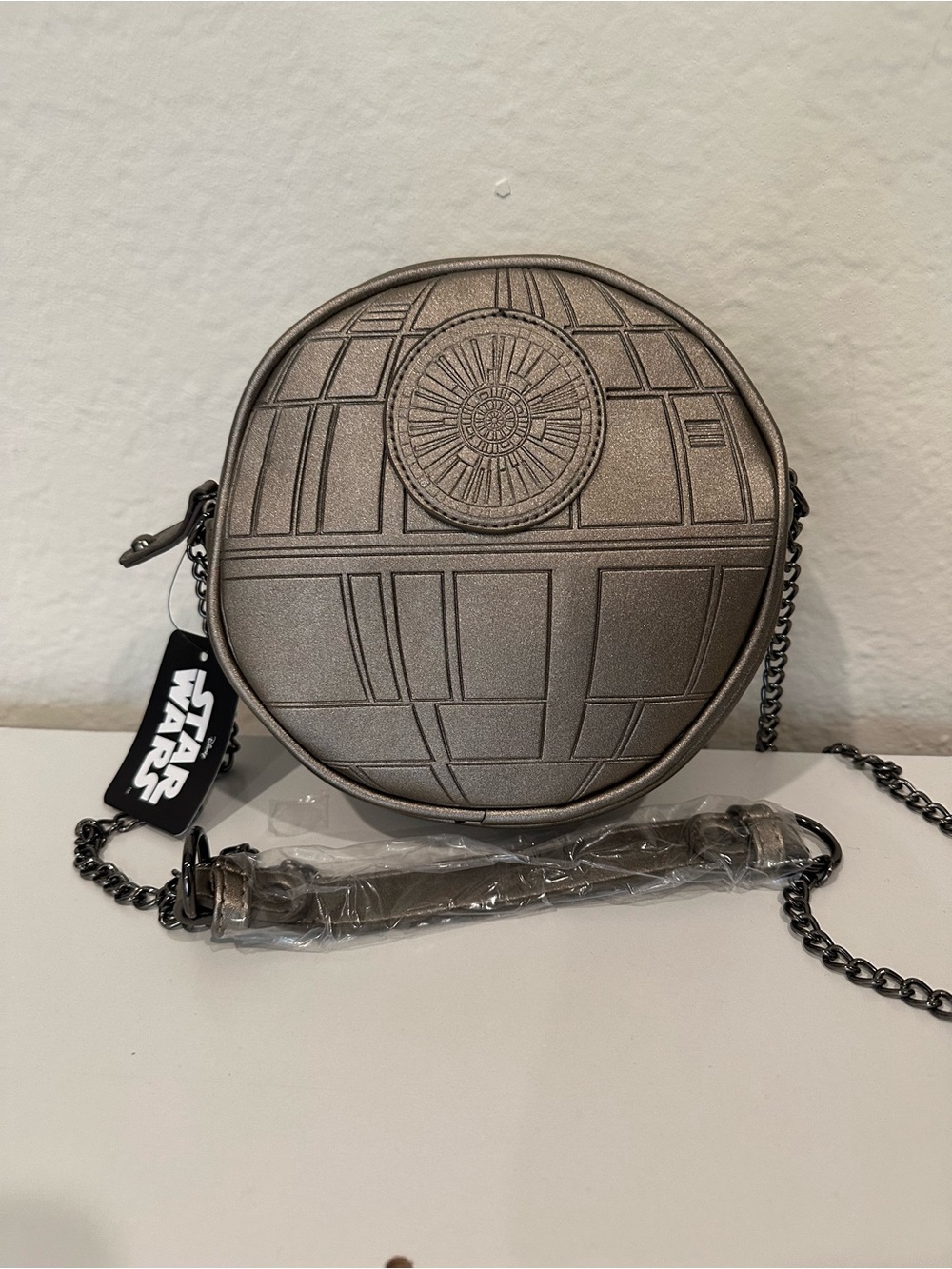 Bioworld Star Wars Death Star Metallic Crossbody Bag NWT